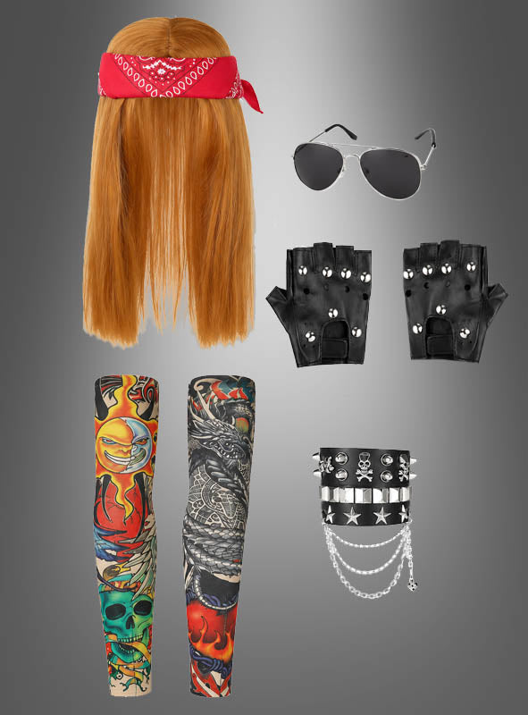 80er Rockstar Kostüm Set Axel