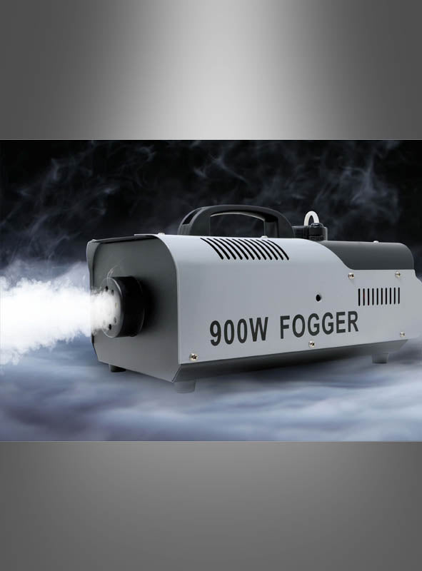 Die 900-Watt-Nebelmaschine mit Fernbedienung erzeugt in dunklen Umgebungen eine dichte Nebelwolke, wobei sichtbarer Dampf um das Gerät herumwirbelt; die Bedienung per Fernbedienung ist dank der mitgelieferten Fernbedienung mühelos.