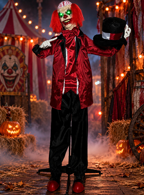Animierter Zombie Clown 170cm Halloween Deko