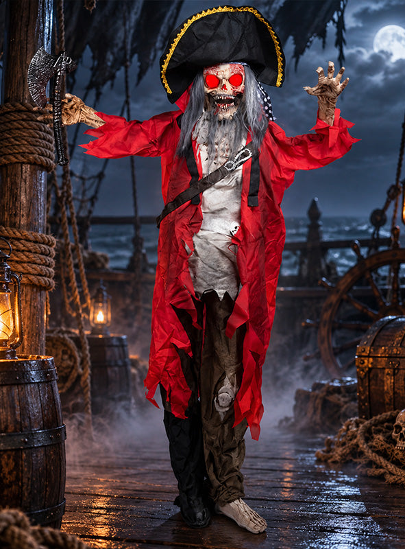 Piraten Skelett 190cm animiert Halloween Deko