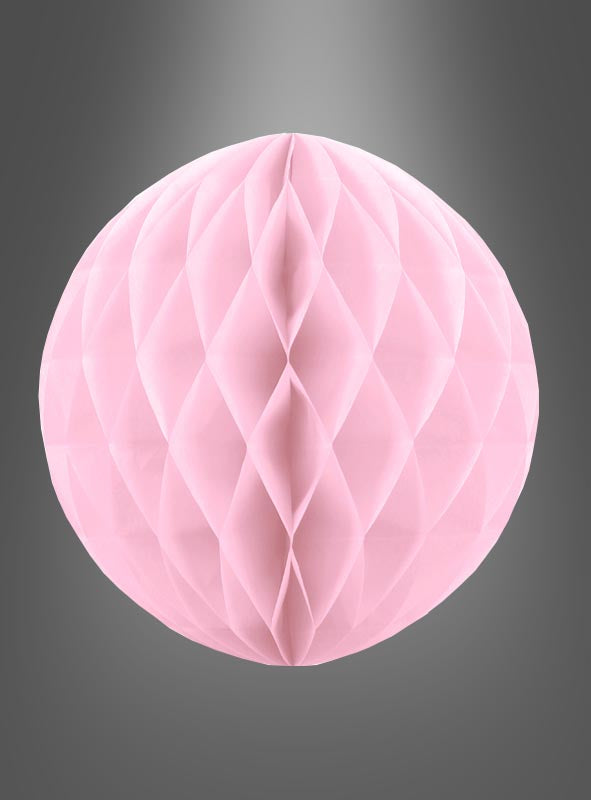 Eine pastellfarbene Wabenball-Partydekoration (20–40 cm) in Rosa – perfekt als stilvolle Papierdekoration – ist auf einem grauen Farbverlauf zentriert. Diese pastellfarbenen Wabenbälle eignen sich ideal als Partydekoration für jede Veranstaltung.