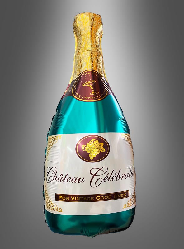 Der Folienballon „Sekt Champagnerflasche 85 cm“ ist eine umwerfende Partydekoration, die einer Champagnerflasche mit der Aufschrift „Château Célébration“ nachempfunden ist. Mit ihren goldenen Akzenten und dem Schriftzug „For Vintage Good Times“ eignet sie sich perfekt für jeden festlichen Anlass.
