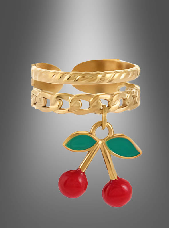 Dangle Ring mit Kirschen