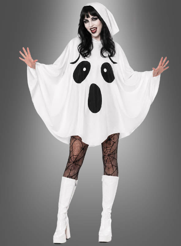 Geister Poncho mit Kapuze