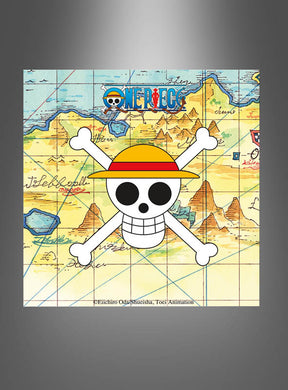 Verschönere deinen „One Piece“-Kindergeburtstag oder jede andere Fan-Feier mit diesen farbenfrohen „20 x Servietten One Piece“, die einen Totenkopf mit Strohhut und gekreuzten Knochen vor einem bunten Kartenhintergrund sowie das ikonische „One Piece“-Logo oben zeigen – perfekt als einzigartige „One Piece“-Partydekoration für jeden besonderen Anlass.
