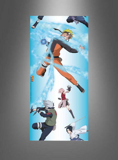 Verleihen Sie Ihrer Naruto-Party Schwung und Spannung mit dem Tischläufer im Naruto-Manga-Stil – mit vier dynamischen Anime-Figuren in Action-Posen, darunter eine in Orange, die eine blaue Energiekugel entfesselt, und andere, die Waffen schwingen, alles vor einem auffälligen blau-weißen Hintergrund – eine ideale Anime-Tischdekoration für jeden Fan!.