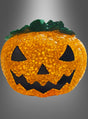 Ein leuchtender Halloween-Kürbis mit Farbwechsel aus strukturiertem Kunststoff steht auf einem grauen Hintergrund mit Farbverlauf. Die Halloween-Tischdekoration verfügt über einen grünen Stiel, schwarze dreieckige Augen und eine Nase sowie einen schwarzen, gezackten Mund. Dank des integrierten LED-Farbwechsels sorgt dieser leuchtende Kürbis bei jeder Halloween-Feier für stimmungsvolles Licht.