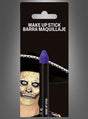 Ein Lila-Schminkstift für viele Make-up-Ideen in einer eleganten Verpackung mit Schriftzug; im Hintergrund ist eine Person zu sehen, die mit „Day of the Dead“-Gesichtsbemalung und einem schwarzen Sombrero geschmückt ist, was die Vielseitigkeit dieses Schminkstifts für kreative Looks, darunter auch K-Pop-Make-up-Stile, verdeutlicht.