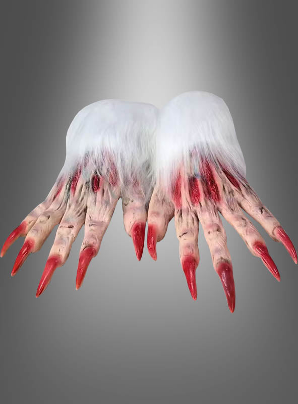 Monster Krallen Handschuhe rot Nägel