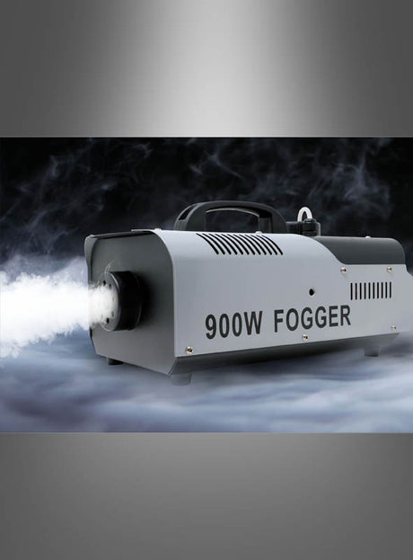 Die 900-Watt-Nebelmaschine mit Fernbedienung erzeugt in dunklen Umgebungen eine dichte Nebelwolke, wobei sichtbarer Dampf um das Gerät herumwirbelt; die Bedienung per Fernbedienung ist dank der mitgelieferten Fernbedienung mühelos.