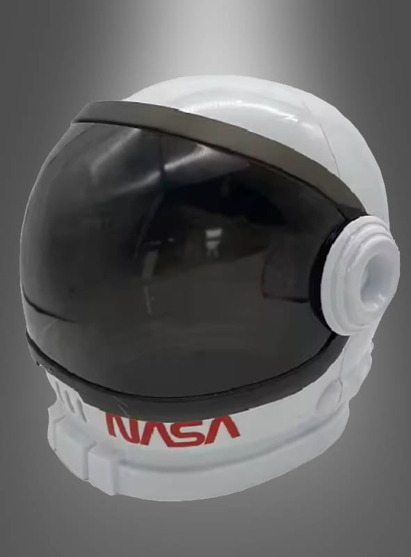 NASA-Astronautenhelm für Erwachsene mit dunklem Visier, abgebildet vor einem grauen Hintergrund mit Farbverlauf.