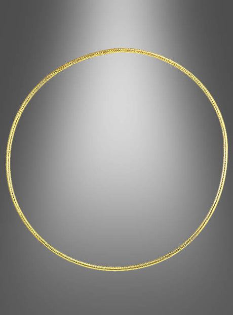 Ein 60 cm großer Ballonbogen-Dekoring in Gold ist mittig auf einem gleichmäßigen grauen Hintergrund mit Farbverlauf platziert und wird oben durch einen dezenten Spotlichteffekt hervorgehoben, wodurch er sich perfekt als elegante Partydekoration oder als Grundlage für ein kreatives Arrangement mit Ballonbogen-Dekoringen eignet.