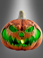 Umformulierung Ihres Satzes unter Verwendung der bereitgestellten Produktdaten: Der „Halloween-Kürbis 44 cm LED mit Wandreflexion“ ist ein geschnitzter Kürbis mit leuchtend grünen LED-Augen und -Mund, der einen zornigen Gesichtsausdruck hat und von innen beleuchtet ist. Vor einem grauen Hintergrund mit Farbverlauf eignet er sich perfekt als auffällige Halloween-Dekoration.