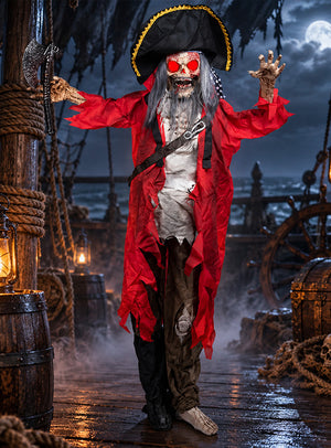Piraten Skelett 190cm animiert Halloween Deko