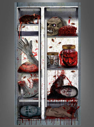 Verwandeln Sie Ihre Küche mit der Kühlschrank-Halloween-Dekoration (76 x 160 cm) in eine gruselige Kulisse – eine realistische Kühlschrankfolie mit abgetrennten Körperteilen, einer Ratte, Gläsern mit Gesichtern, Insekten, Blut und blutigen Details –, die sich perfekt als gruselige Halloween-Dekoration eignet oder mit dieser unheimlichen Halloween-Dekofolie jedes Haushaltsgerät im Handumdrehen verwandelt.
