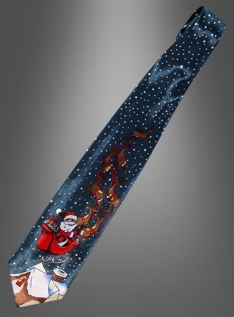 Verleihen Sie jedem festlichen Outfit eine fröhliche Note – mit der „Weihnachtsfest edle Krawatte Satin“, einer festlichen Krawatte, auf der der Weihnachtsmann in seinem Schlitten mit Rentieren durch den verschneiten Nachthimmel fliegt.