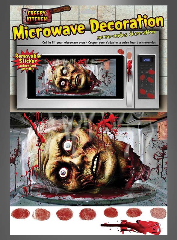 Verwandeln Sie Ihre Küche mit dem „Mikrowelle Halloweendeko“-Aufkleberset, das speziell zur Dekoration Ihrer Mikrowelle entworfen wurde, in eine gruselige Kulisse. Dieses schaurige Set enthält einen künstlichen, abgetrennten Zombie-Kopf, Blutspritzer und ablösbare, blutige Fingerabdruck-Mikrowellen-Aufkleber – die perfekte Halloween-Küchendekoration, um Ihrer Kücheneinrichtung einen Hauch von Grusel zu verleihen.