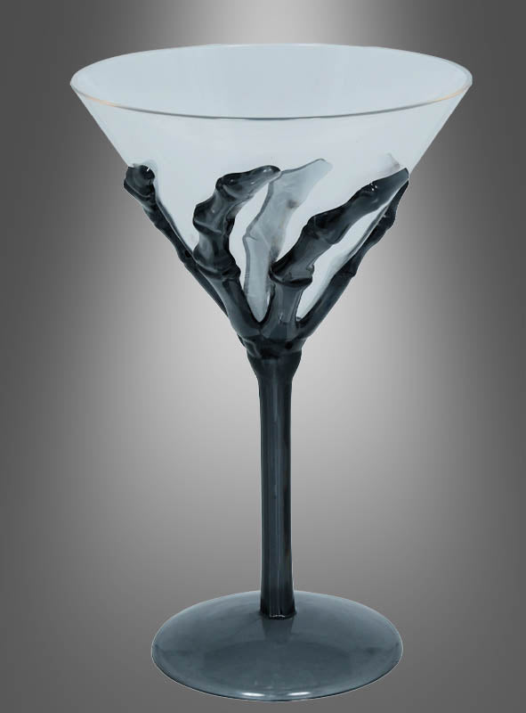 Cocktail Glas Skeletthand 18cm