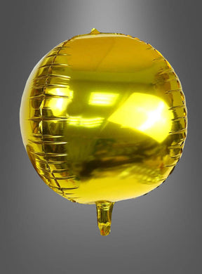 Ein metallisch-goldener Folienballon in Würfelform schwebt vor einem grauen Hintergrund mit Farbverlauf – dieser Folienballon „Gold Würfelform“ ist die perfekte Partydekoration für jeden Anlass.