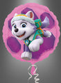 Der „Paw Patrol Skye & Everest“-Folienballon (43 cm) zeigt einen entzückenden Husky-Welpen aus der Zeichentrickserie in Winterkleidung, der spielerisch vor einem violetten Hintergrund mit Pfotenabdrücken dargestellt und mit einer weißen Schleife verziert ist – perfekt als Partyballon für Mädchen oder um jeder Feier mit Skye & Everest-Ballons eine fröhliche Note zu verleihen.