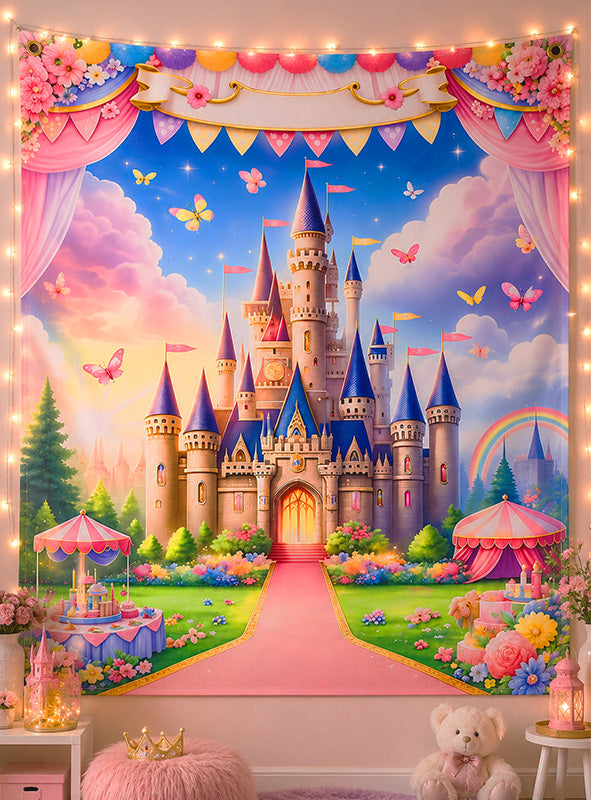 Prinzessin Schloss Wandbild 120x185cm Deko waschbar