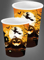 Aber sicher! Hier ist eine überarbeitete Version Ihres Satzes unter Verwendung der angegebenen Produktdaten: Die 6er-Packung Pappbecher „Halloween-Kürbisse, verschiedene Größen zeigen farbenfrohe Kürbislaternen, schwarze Katzen, Spinnen, ein Spukhaus, Fledermäuse und eine Hexe, die auf einem Besen vor einem leuchtenden Vollmond fliegt. Diese festlichen Einweg-Trinkbecher sind perfekt, um Ihrer Feier einen gruseligen Charme zu verleihen.