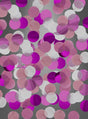 Blaue oder rosa *Tischkonfetti* (15 g) in Kreisform, verstreut auf einem grauen Hintergrund mit Farbverlauf, bilden die perfekte Tischdekoration (*Tischdeko*) für jede Mottoparty (*Mottoparty*).