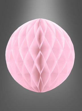 Eine pastellfarbene Wabenball-Partydekoration (20–40 cm) in Rosa – perfekt als stilvolle Papierdekoration – ist auf einem grauen Farbverlauf zentriert. Diese pastellfarbenen Wabenbälle eignen sich ideal als Partydekoration für jede Veranstaltung.