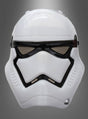 Stormtrooper-Maske der Ersten Ordnung für Kinder, im Stil des weißen Stormtrooper-Helms aus Star Wars, frontal vor einem grauen Farbverlauf präsentiert – die perfekte Wahl für jeden kleinen Star Wars-Fan.