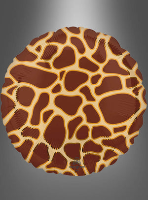 Ein „Giraffe“-Folienballon (Orbz-Kugel oder -Scheibe) mit einem braun-beigen Giraffenmuster vor einem grauen Farbverlaufshintergrund – ideal als auffälliges Deko-Element für jede Dschungel-Mottoparty.