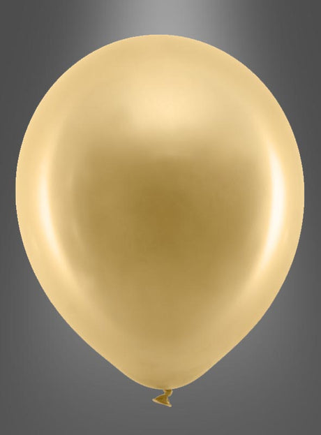 Ein einzelner goldener Ballon von „Glanzvolle Party Ballons“ in höchster Qualität schwebt vor einem einfarbigen grauen Hintergrund mit Farbverlauf und ist mittig im Bild platziert.