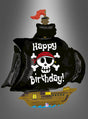 Der „Riesiges Piratenschiff 117 cm Deko-Folienballon“ ist ein Ballon in Form eines Piratenschiffs mit einem schwarzen Segel, das mit einem Totenkopf, gekreuzten Knochen und einem roten Bandana verziert ist, sowie dem Schriftzug „Happy Birthday!“ über einem braunen Schiffsrumpf – damit eignet er sich perfekt als Piratenschiff-Deko-Folienballon für jeden Kindergeburtstag oder jede Piratenparty.