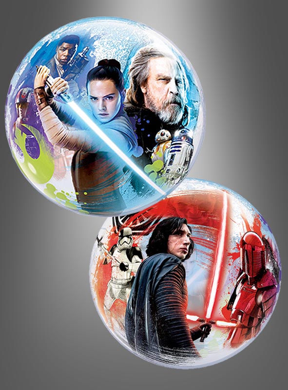 Ein runder „Star Wars VII“-Folienballon (56 cm) zeigt ikonische Figuren wie Rey, Finn, Luke Skywalker, R2-D2, Kylo Ren, Sturmtruppen und Prätorianergardisten. Blaue und rote Lichtschwerter sind besonders gut sichtbar abgebildet – perfekt für jede „Star Wars“-Geburtstagsfeier.