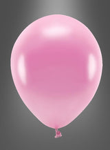 Ein einzelner, aufgeblasener rosa Ballon der Marke „Öko Luftballons Partydeko glanzoptik“ steht mittig vor einem grauen Hintergrund mit Farbverlauf – perfekt als stilvolle, umweltfreundliche Dekoration für jede Feier.