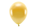 Ein einzelner aufgeblasener gelber Luftballon mit einem zugeknoteten Ende, isoliert vor weißem Hintergrund – perfekt als „Öko Luftballons Partydeko glanzoptik“ für nachhaltige Feiern.