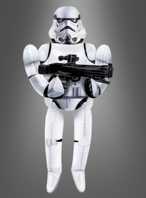 Lebensgroßer Stormtrooper (83 x 177 cm) als Folienballon, abgebildet vor einem grauen Hintergrund mit Farbverlauf.