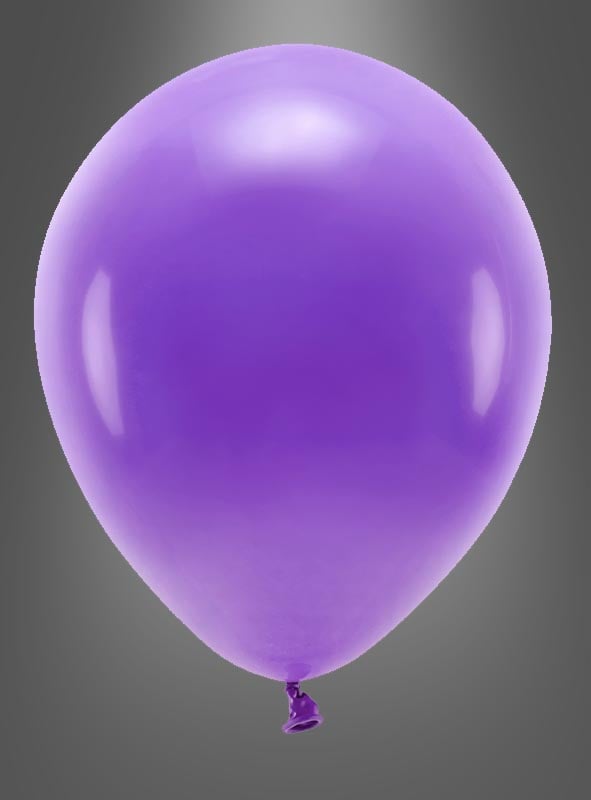 Ein einzelner „Luftballons Partydeko biologisch abbaubar“ in Lila schwebt vor einem grauen Hintergrund mit Farbverlauf und verleiht dem Ganzen eine elegante Note, die sich perfekt für jede Geburtstagsfeier eignet.