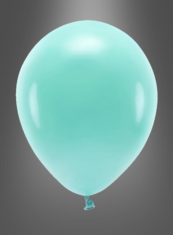 Ein einzelner Luftballon aus der Serie „Luftballons – biologisch abbaubare Partydekoration“ schwebt als stilvolle Dekoration vor einem schlichten grauen Hintergrund.
