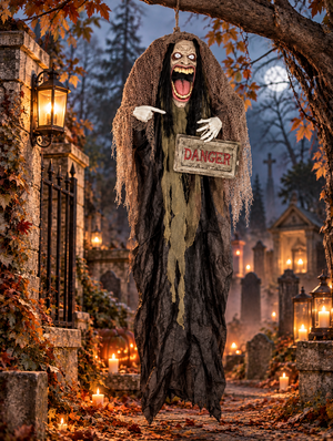 Riesiges animiertes Halloween Monster 183cm Big Mouth