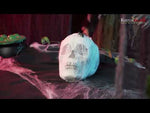 Totenkopf im Spinnenkokon mit LED 35cm