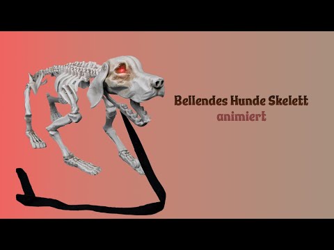 Bellendes Hunde Skelett 32cm Halloween