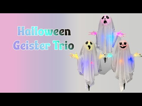 Halloween Geister Trio 60cm bunt blinkend