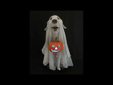 Geisterhund 55cm Skelett Deko mit LED