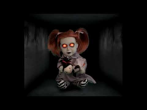 Animierte Horror Puppe 26cm mit leuchtenden Augen