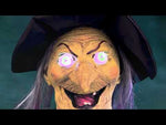 Sprechende Hexe am Hexenkessel 140x96cm Animatronic