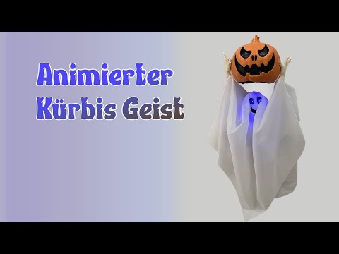 Animierter Halloween Geist 90cm mit Kürbiskopf