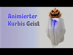 Animierter Halloween Geist 90cm mit Kürbiskopf