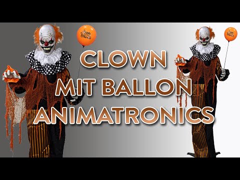 Animatronic Clown mit Luftballon mit Bewegungsmelder 175cm