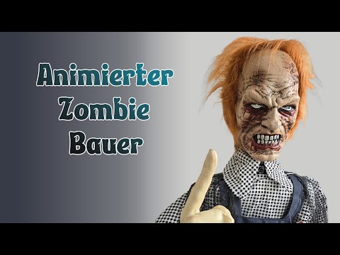Zombie Totengräber mit Schaufel 160cm animiert