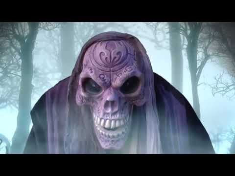 Hochfahrender Skelett Magier 180cm Animatronics Figur